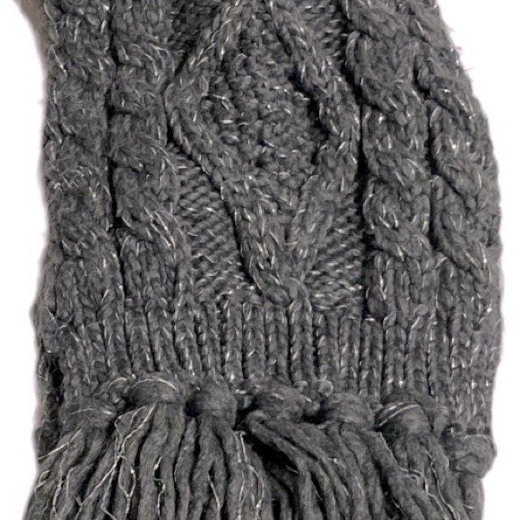 Knitted Gray Shimmer Scarf - Picture 3 of 3